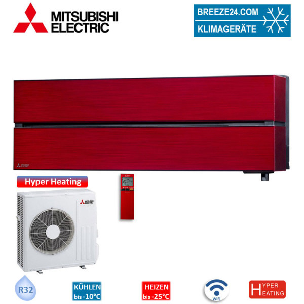 Mitsubishi Electric Set Wandgerät Diamond WiFi MSZ-LN50VG2R + MUZ-LN50VGHZ2 Hyper Heating 5,0 kW