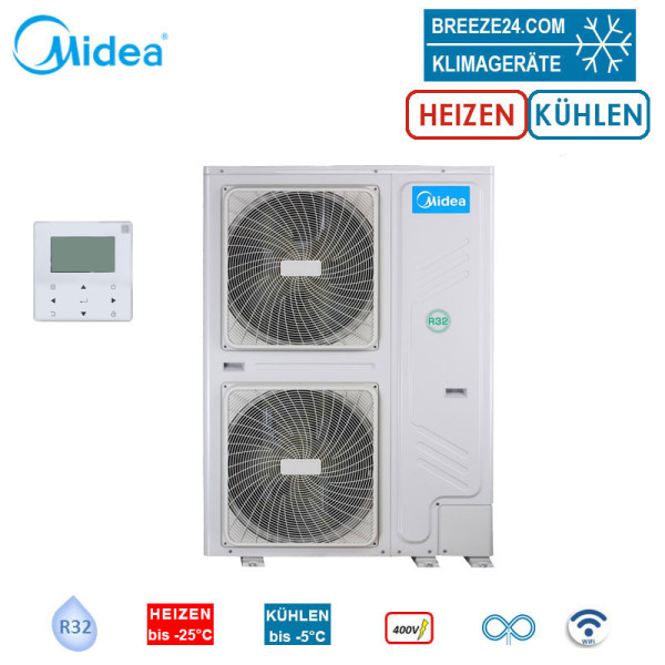 Midea Monoblock MHC-V22W/D2RN8 Luft/Wasser-Wärmepumpe Heizen 22 kW Kühlen 23 kW R32 400 Volt WiFi