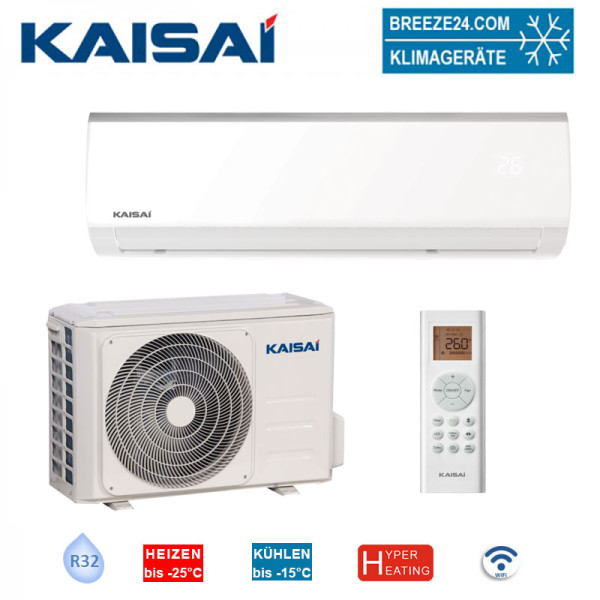 Kaisai Set Wandgerät Fly KWX-09HRHI + Außengerät KWX-09HRHO WiFi | 2,6 kW | Hyper Heating | R32