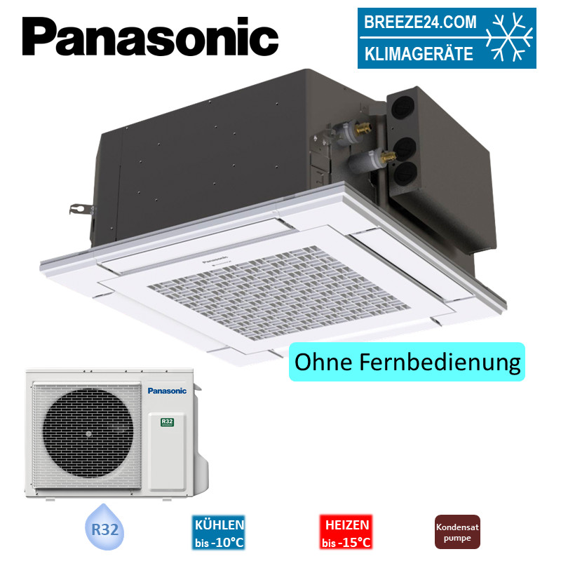 Panasonic Set S-50PY3E 4-Wege Deckenkassette Euroraster + Blende CZ-KPY4 + U-50PZ3E5 5,0 kW R32