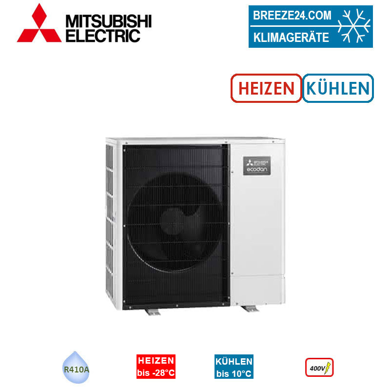 Mitsubishi Electric Außengerät 8,0 kW - PUHZ-SHW80YAA Zubadan Inverter Heizen + Kühlen R410A 400V