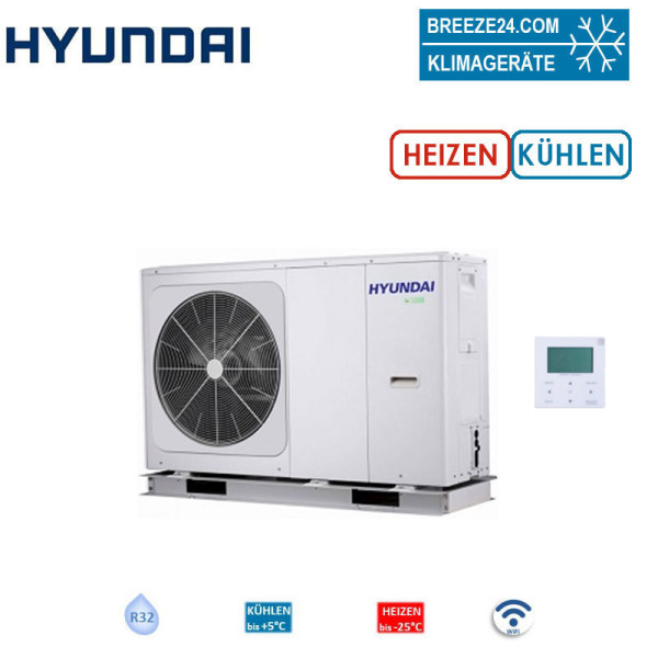 Hyundai HYHC-V6W/D2N8-BE30 Wärmepumpe Monoblock 6,5 kW zum Kühlen und Heizen 230VAC