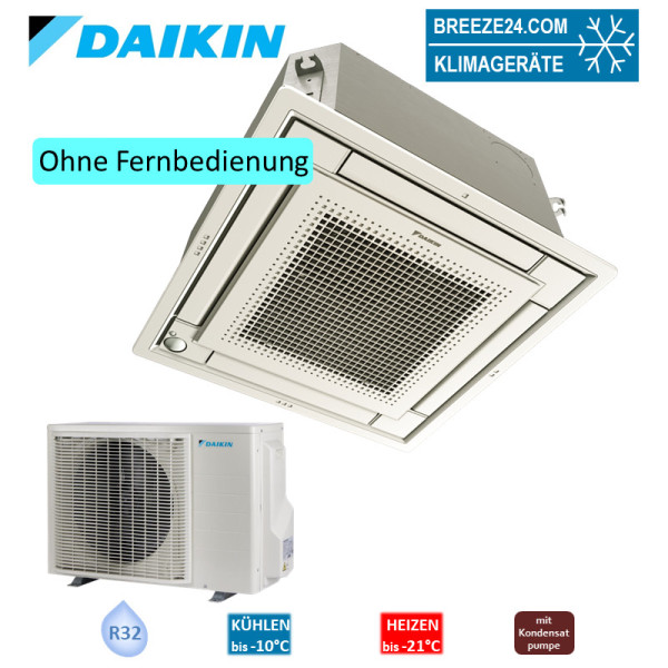 Daikin Set Deckenkassette Euroraster weiß 5,0kW FFA50A9-2 + Blende BYFQ60CW + RXM50A R32