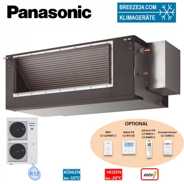 Panasonic Set Kanalgerät 23,2 kW - S-250PE3E5B + U-250PZH2E8 400V R32 Klimaanlage