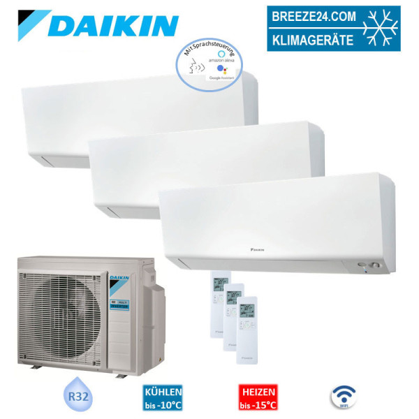 Daikin Set 3 Wandgeräte Perfera WiFi 2,0/5,0kW FTXM20R + 2 x FTXM50R + 5MXM90A9 R32 Klimaanlage