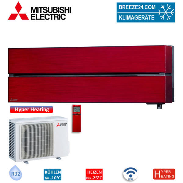 Mitsubishi Electric Set Wandgerät Diamond WiFi MSZ-LN35VG2R + MUZ-LN35VGHZ2 Hyper Heating 3,5 kW