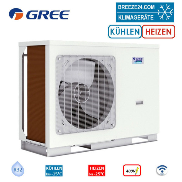 Gree GRS-CQ10-Pd-MC Kaltwassersatz mit Wärmepumpen-Funktion 10,0 kW Kühlen + Heizen WiFi R32 400V