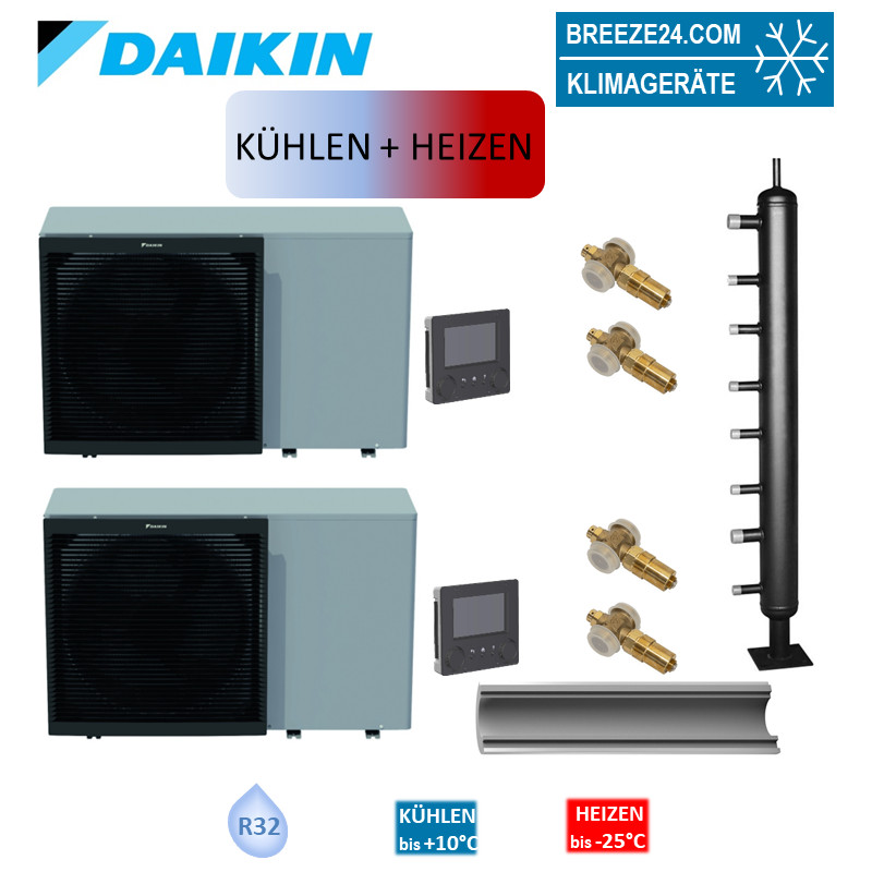 Daikin Set Kaskade 2 X Altherma 3 M EBLA11D3W1 Monoblock-Wärmepumpe ...