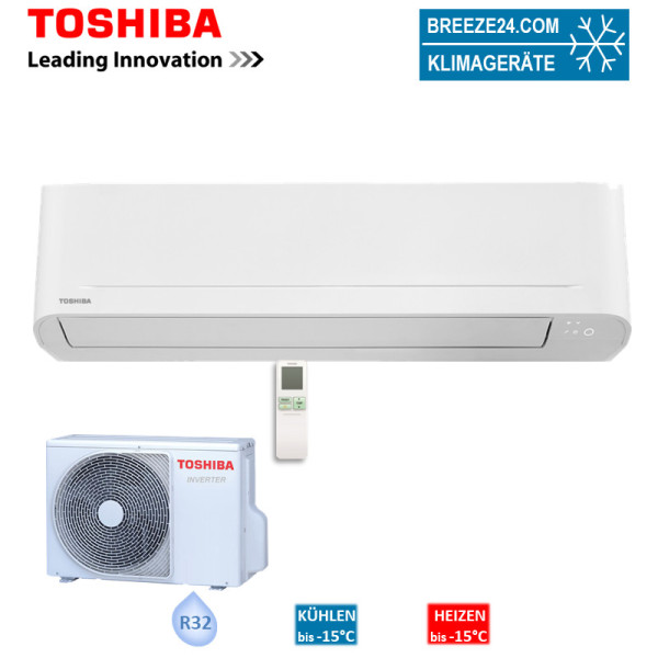 Toshiba Set RAS-B24E2KVG-E + RAS-24E2AVG-E Wandgerät Seiya+ 6,5 kW Raumgröße 65 - 70 m² | R32