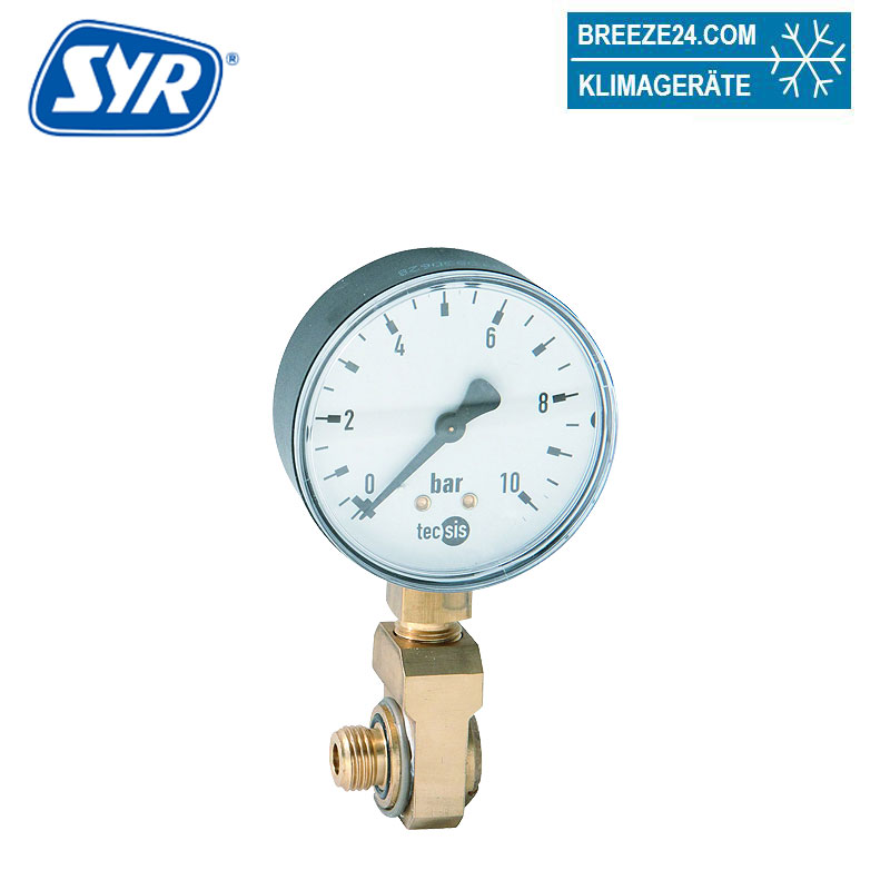 SYR Manometer mit Anschlusswinkel für Sicherheitscenter 0 - 10 bar SHBSAKO0104
