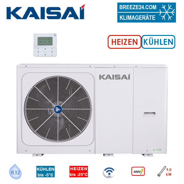 Kaisai Arctic KHC-12RY3 Monoblock Wärmepumpe 12,1 kW zum Heizen + Kühlen - WiFi Heizstab 9,0 kW 400V