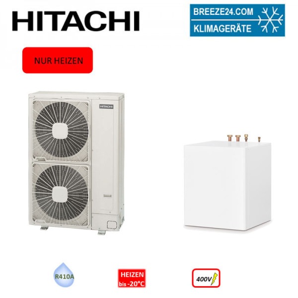 Hitachi Yutaki S80 11 kW RAS-4WHNPE + RWH-4.0NFE Wärmepumpe + Hydromodul für Heizung+Warmwasser 400V