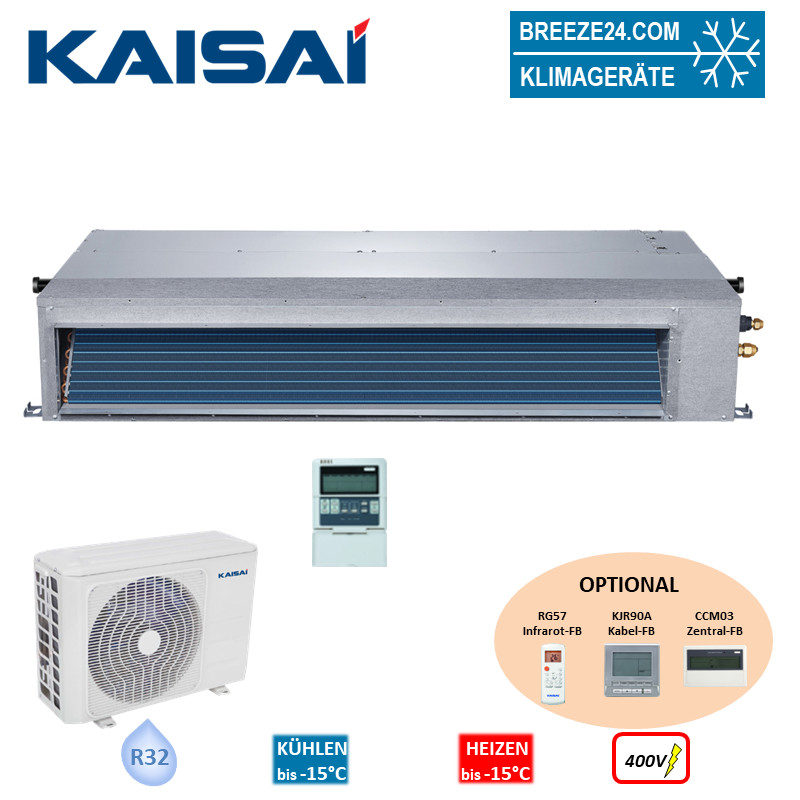 Kaisai Set Kanalgerät 14,0 kW - KTI-48HWG32X + KOE30U-48HFN32X R32 Klimaanlage 400V