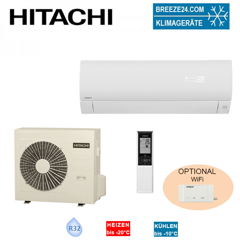 Hitachi Set RAK-50PSEW + RAC-50WSE Wandgerät Premium weiss 5.0 kW für 1 Raum 50 - 55 m²