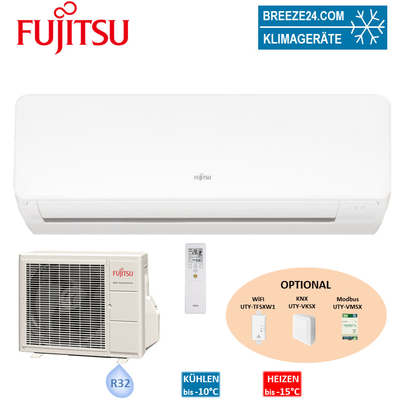 Fujitsu Set Wandgerät eco 2,5 kW - ASYG09KMCC + AOYG09KMCC R32 Klimaanlage | Auslaufmodell