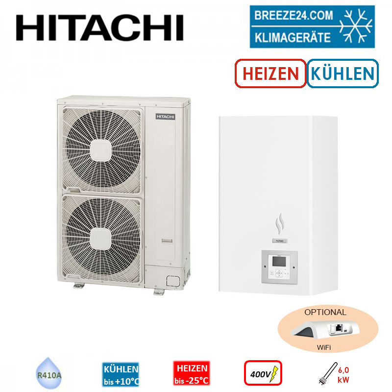 Hitachi Wärmepumpen Set YUTAKI S 14,0 kW RAS-5WHNPE + RWM-5.0N1E - Außengerät + Hydromodul 400 V