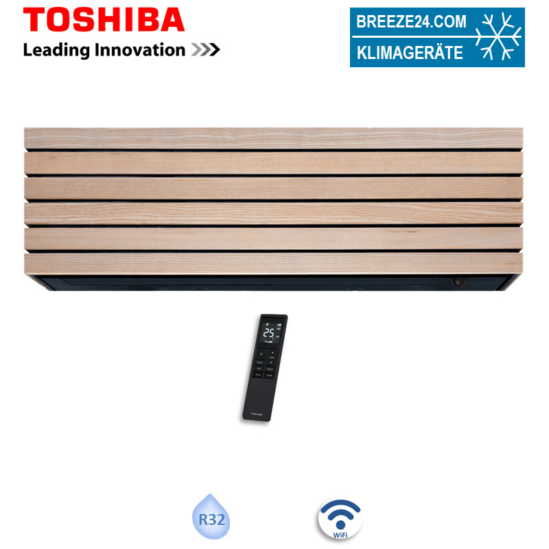 Toshiba RAS-B13S4KVDG-E Wandgerät Daisekai 10 Wood 3,5 kW | Raumgröße 35 - 40 m² | WiFi | R32