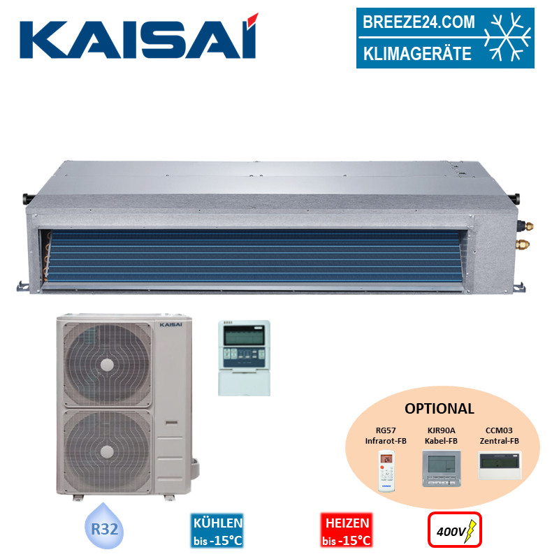 Kaisai Set Kanalgerät bis 17,3 kW - KTI-55HWG32X + KOE30U-55HFN32X R32 Klimaanlage 400V