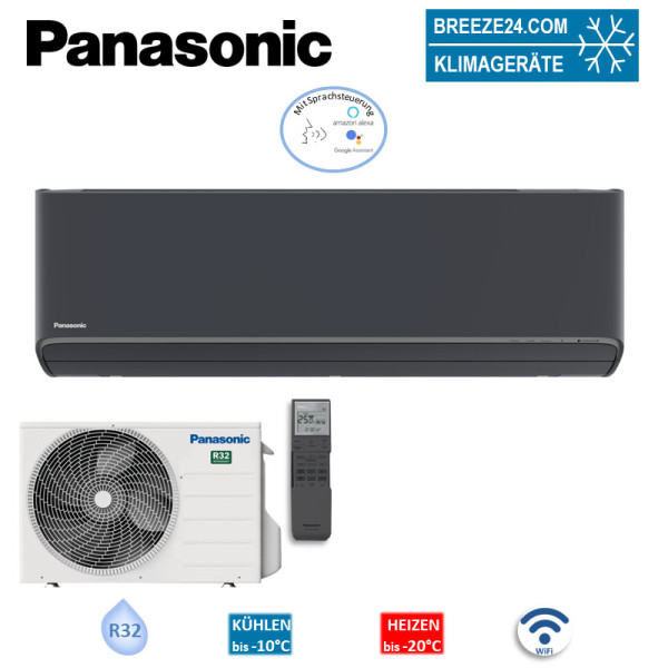 Panasonic Set CS-XZ20ZKEW-H + CU-Z20ZKE WiFi Wandgerät Etherea graphitgrau 2,0 kW | Raumgröße 20 m²