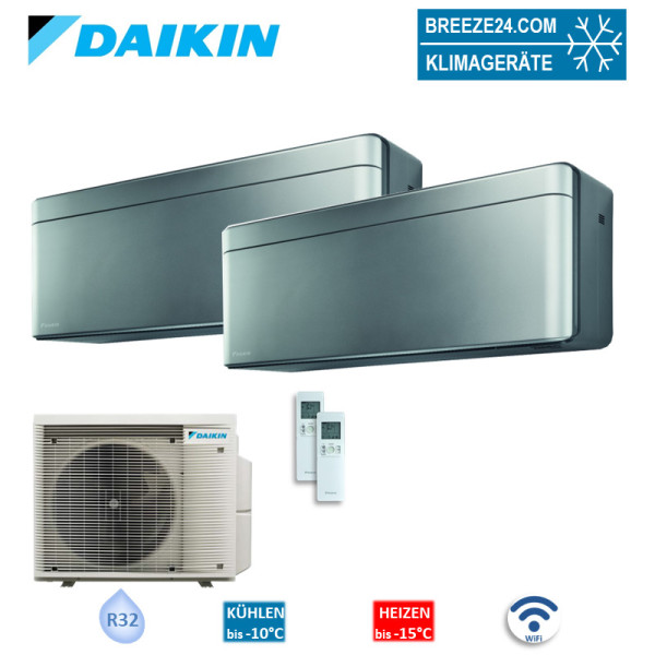 Daikin Set FTXA35BS + FTXA42BS + 2MXM50A2V1B9 Wandgerät Stylish silber 3,5/4,2 kW | Auslaufmodell