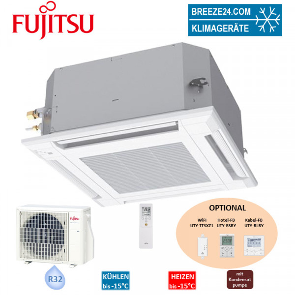 Fujitsu Set eco Euroraster 4-Wege-Deckenkassette 3,5 kW - AUXG12KVLA + AOYG12KBTB R32 Klimaanlage