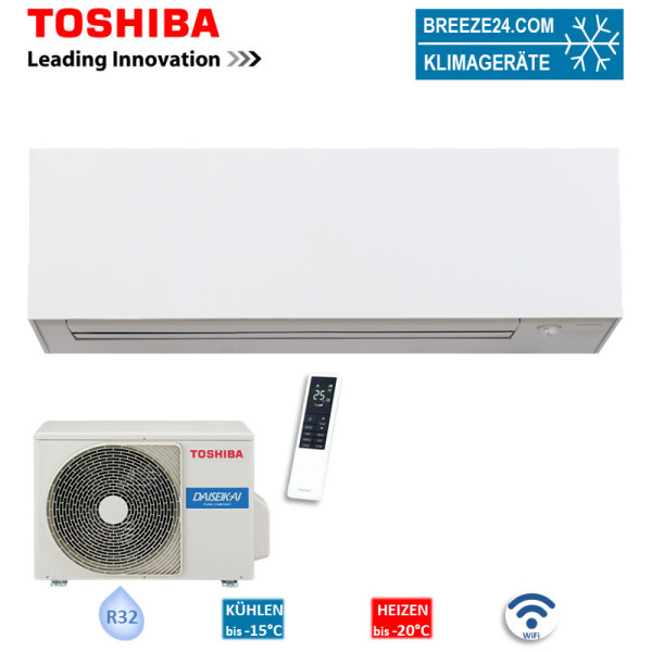 Toshiba Set RAS-B18S4KVPG-E + RAS-18S4AVPG-E WiFi Wandgerät Daisekai White 50 - 55 m² 5,0 kW R32