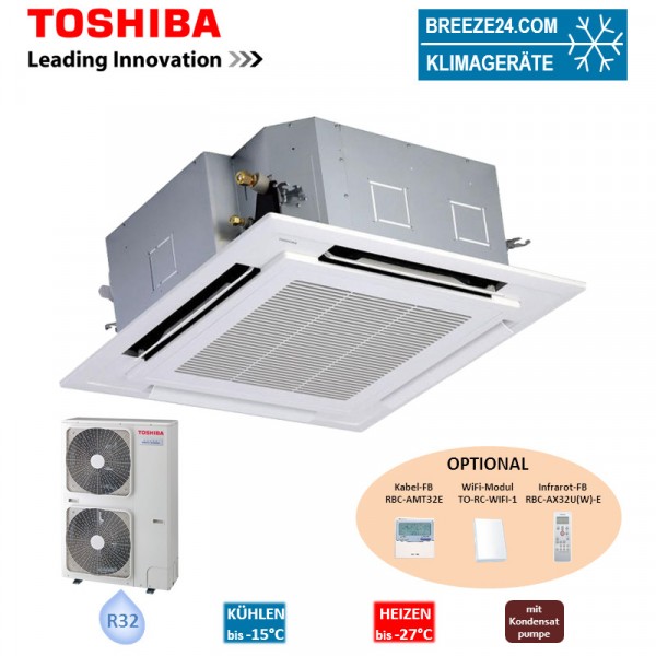 Toshiba Set 4-Wege-Deckenkassette 12,5 kW RAV-RM1401UTP-E + RAV-GP1401AT-E R32 Klimaanlage