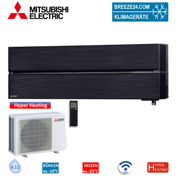 Mitsubishi Electric Set Wandgerät Diamond WiFi MSZ-LN25VG2B + MUZ-LN25VGHZ2 Hyper Heating 2,5 kW