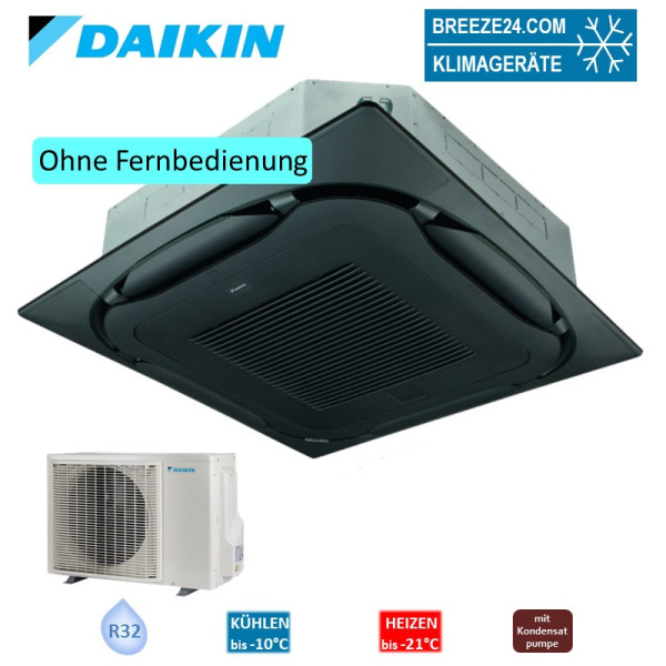 Daikin Set 4-Wege-Deckenkassette FCAG35B-3 + Blende BYCQ140EB standard schwarz + RXM35A 3,5 kW
