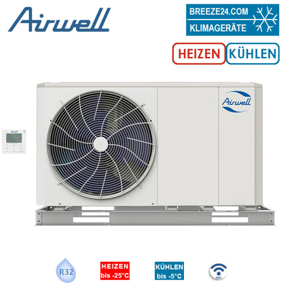 Airwell Kompakt Monoblock Wärmepumpe Wellea AW-WHPMA06-H91 | 6.3 kW | 7.0 kW | R32 | WiFi