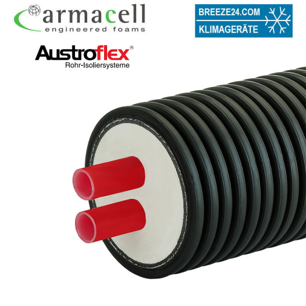 Austroflex AustroPUR double Doppelrohr-Fernwärmeleitung | 32 x 2,9 mm | DN 25 | Ø 145 - 175 mm