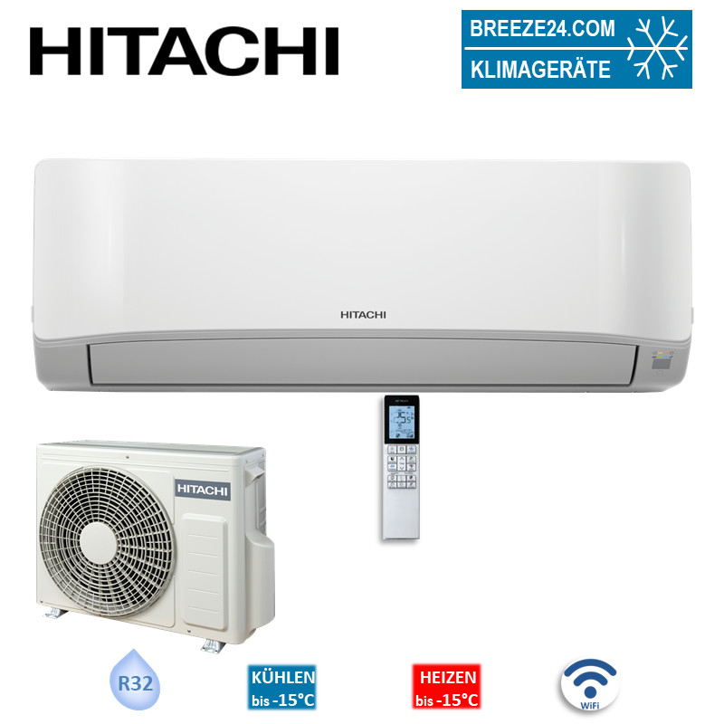Hitachi Set RAK-DJ70PHAE + RAC-DJ70PHAE Wandgerät airHome 400 7,1 kW für 1 Raum 70 - 75 m² | WiFi
