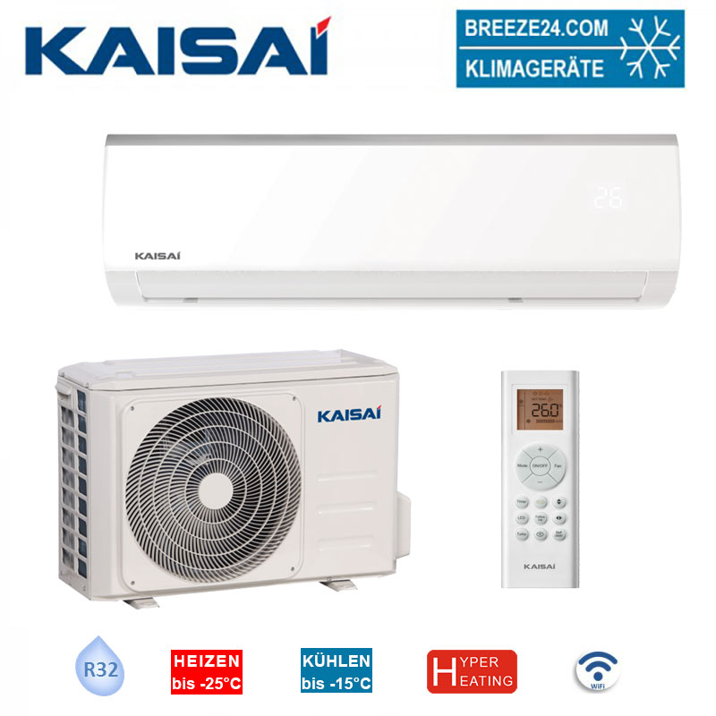 Kaisai Set Wandgerät Fly KWX-24HRGI + Außengerät KWX-24HRHO WiFi | 7.0 kW | Hyper Heating | R32