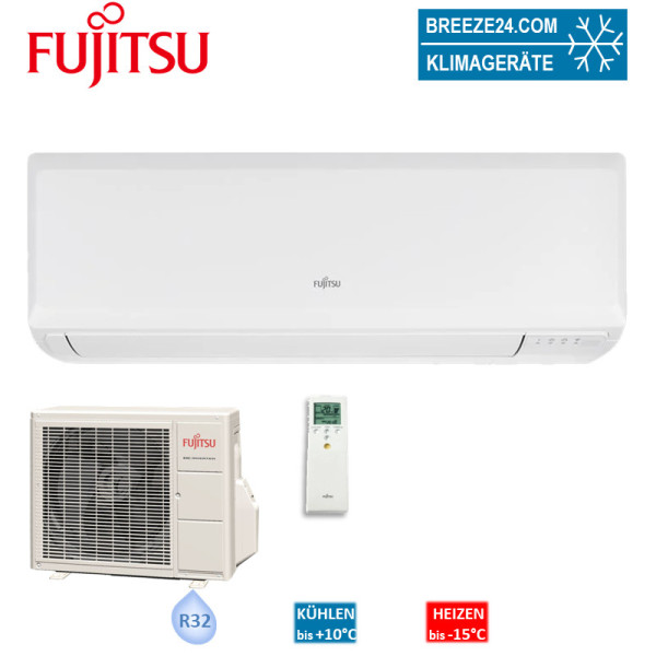 Fujitsu Set ASEH09KLTA + AOEH09KLTA Wandgerät Basic eco 2,5 kW für 1 Raum mit 25 - 30 m² | R32