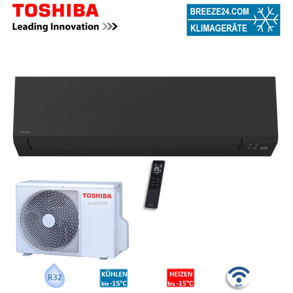 Toshiba Set RAS-B13G3KVSGB-E + RAS-13J2AVSG-E1 WiFi Wandgerät Shorai Edge Black 3,5 kW R32