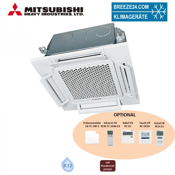 Mitsubishi Heavy Deckenkassette-Euroraster 2,8kW - FDTC28KXZE1-W Komfortpaneel TC-PSAE-5AW-E R32