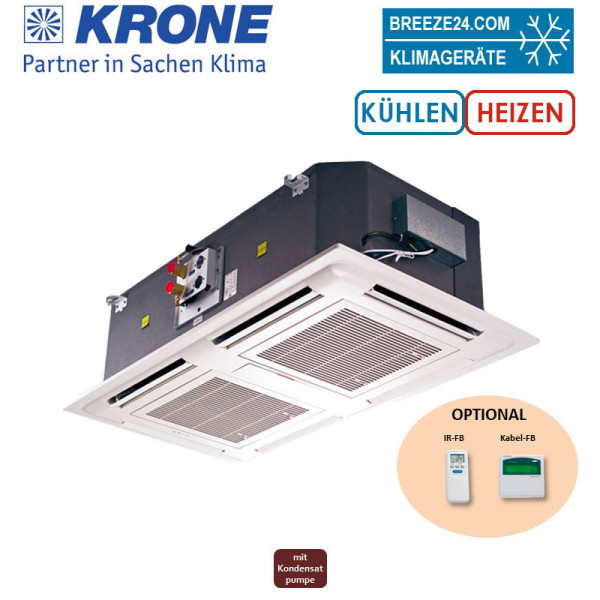 Krone Kaltwasser-Kassettengerät 9,7 kW - PWE 95 EC Euroraster Kühlen + Heizen