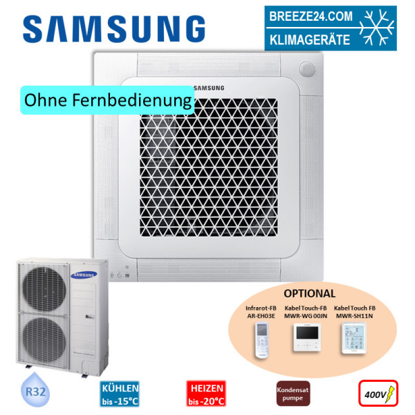 Samsung Set Deckenkassette Wind-Free 13,4 kW AC 140 RN4DKG + Blende PC4NUFMAN + AC 140 RXADNG R32 Kl
