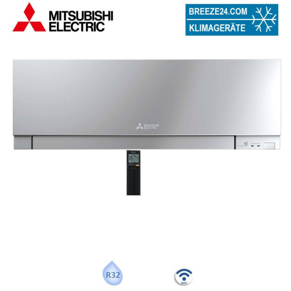 Mitsubishi Electric Wandgerät 2,5 kW WiFi Premium Silber MSZ-EF25VGKS Raumgröße 25 - 30 m² | R32