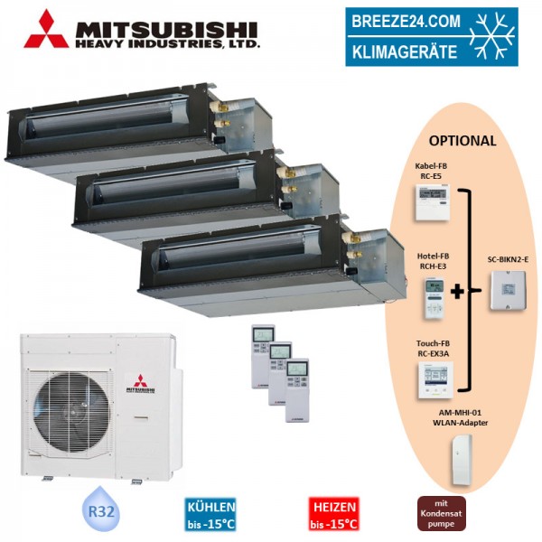 Mitsubishi Heavy Set 3 x Kanalgeräte 3,5/6,0kW 2 x SRR35ZS-W + SRR60ZS-W + SCM100ZS-W R32