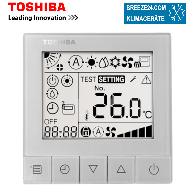 Toshiba RBC-ASCU11-E Hotel-Kabelfernbedienung mit großem Display
