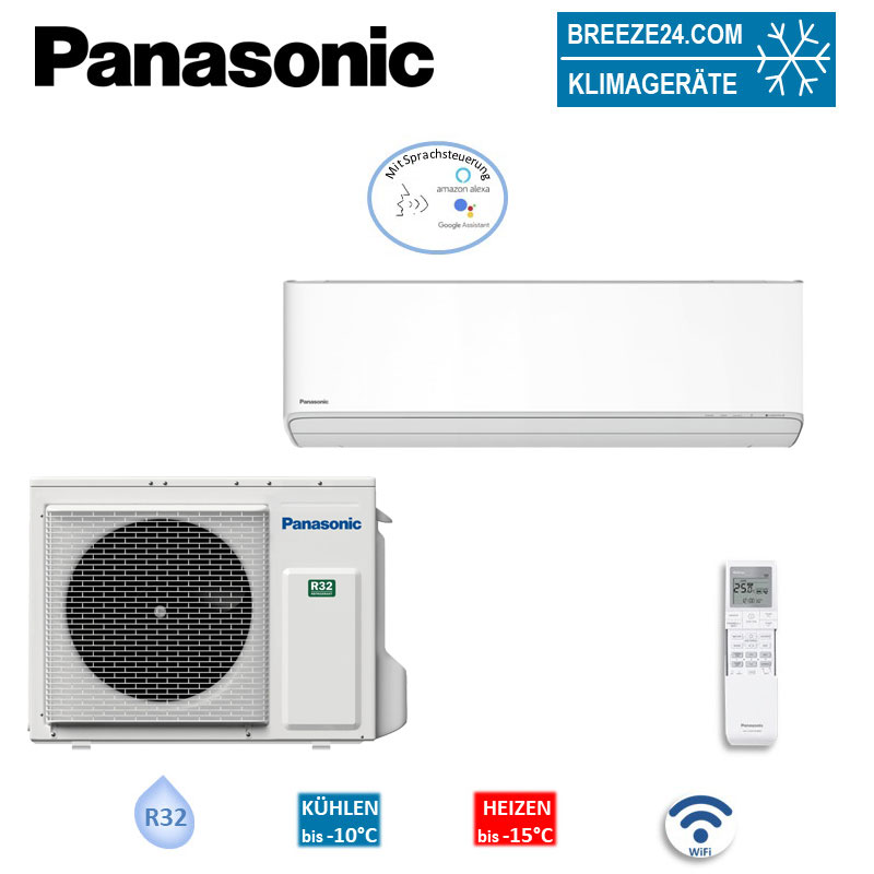 Panasonic Klimaanlagen Set CS-Z50XKEW + CU-Z50XKE WiFi Wandgerät für 1 Zimmer mit 50 - 55 m²
