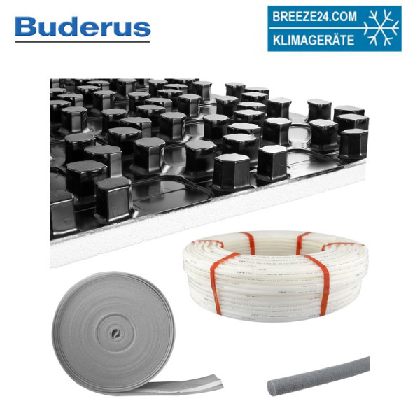 Buderus Fußbodenheizung-Set | Noppensystem | 11 mm Wärme-Dämmung | PE-RT 5-Schichtrohr 16 x 2 mm