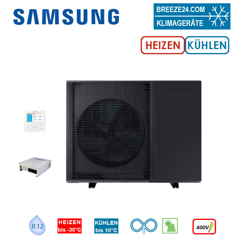 SAMSUNG AE140BXYDGG Luft/Wasser Wärmepumpe + MIM-E03EN 14 kW | Heizen | Kühlen | 2 Heizkreise | 400V