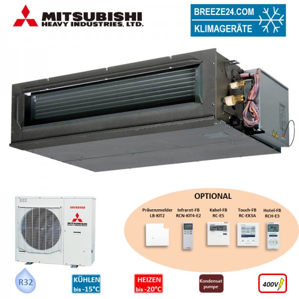 Mitsubishi Heavy Set Kanalgerät 12,5 kW - FDU125VH + FDC125VSA-W 400V R32 Klimaanlage
