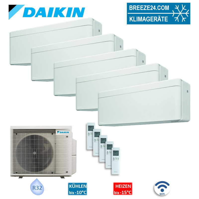 Daikin Set 3 x FTXA20CW + 2 x FTXA35CW + 5MXM90A2V1B9 Wandgeräte Stylish WiFi 2,0/3,4 kW