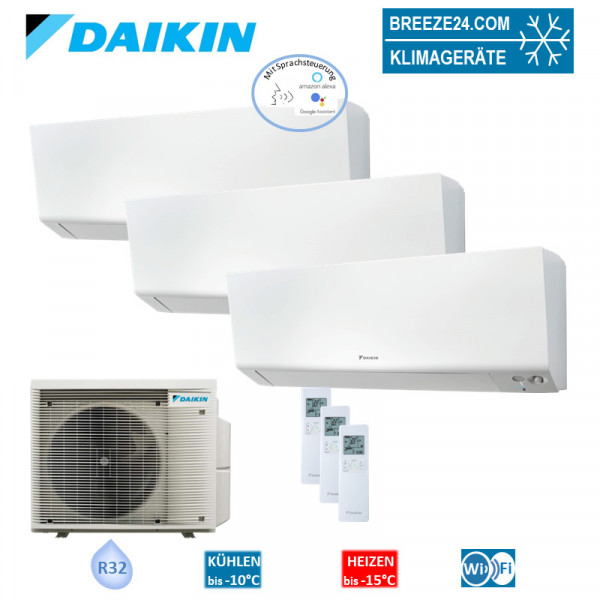 Daikin Set 3 Wandgeräte Perfera WiFi 2,0/3,4/5,0kW FTXM20R + FTXM35R + FTXM50R + 4MXM80A Klimaanlage