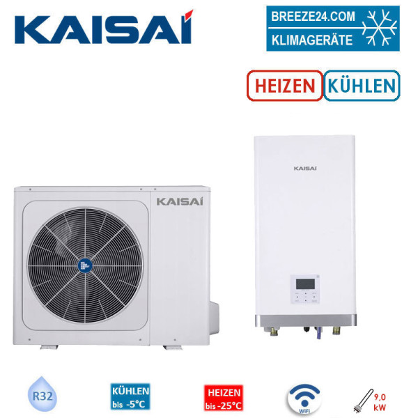 Kaisai Wärmepumpen Set Arctic KHA-08RY1 + KMK-100RY3 WiFi Außengerät + Hydraulisches Modul 8,3kW R32