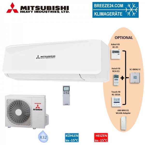 Mitsubishi Heavy Set Wandgerät 2,0 kW - SRK20ZS-W + SRC20ZS-W R32 Klimaanlage