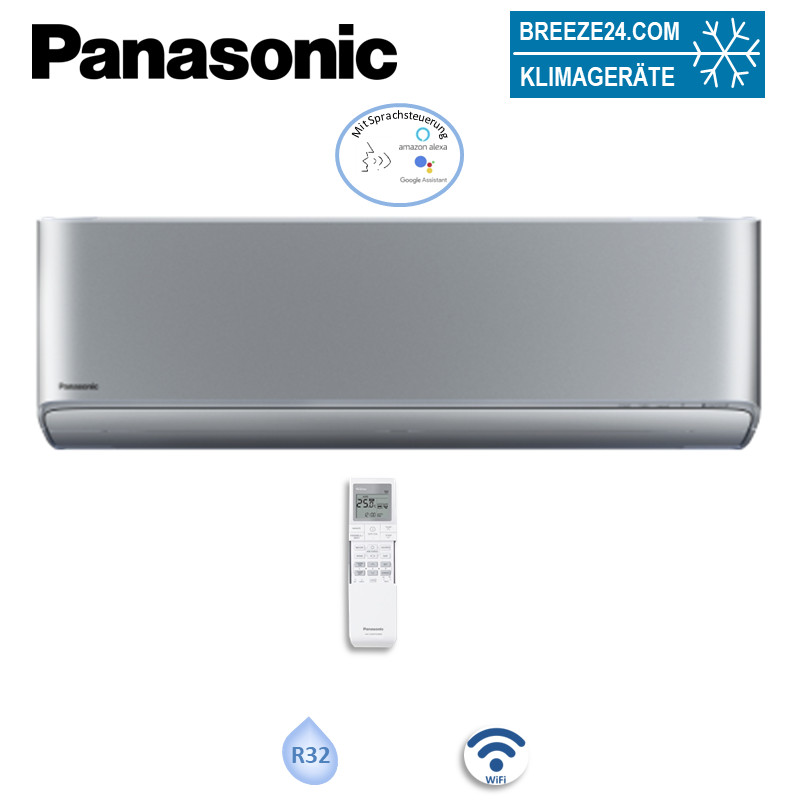 Panasonic CS-XZ35XKEW Wandgerät Etherea WiFi Silber 3,5 kW für 1 Raum | 35 - 40 m² - R32